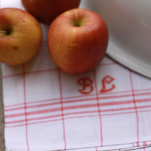 Handduk - Bomull Monogram BL Röd