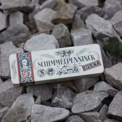 Plåtburk - Vit Svart med Text