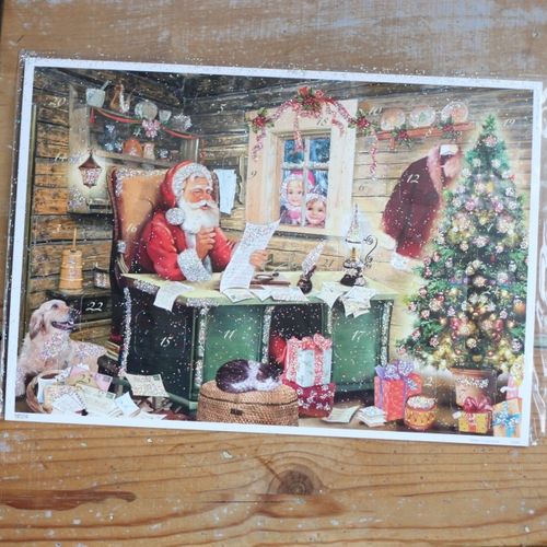 Adventskalender - Tomte vid Skrivbord Kort med Kuvert