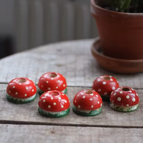 Ljusstake - Flugsvamp låg för Julgransljus