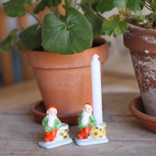 Tomte - Porslintomte Ljusstake