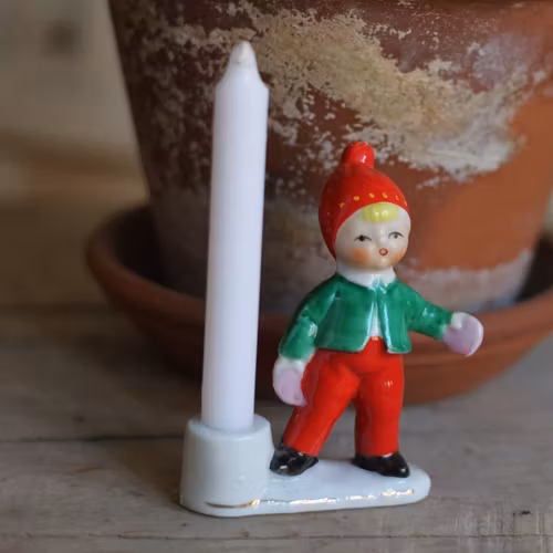 Tomte - Porslinstomte Ljusstake