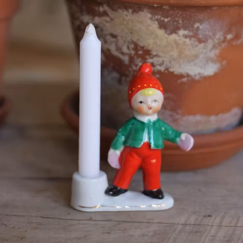Tomte - Porslinstomte Ljusstake