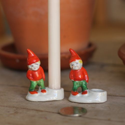 Tomte - Porslinstomte Ljusstake