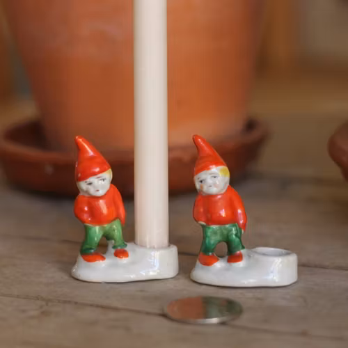 Tomte - Porslinstomte Ljusstake