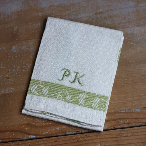 Handduk - Linne Monogram PK Grön