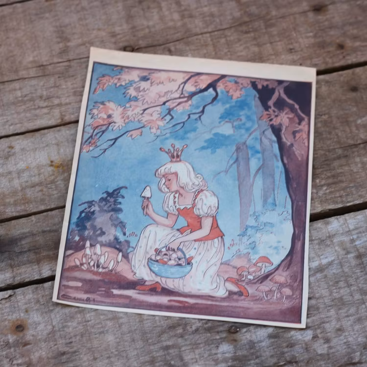 Barnkammarbild - 22 Prinsessa plockar svamp