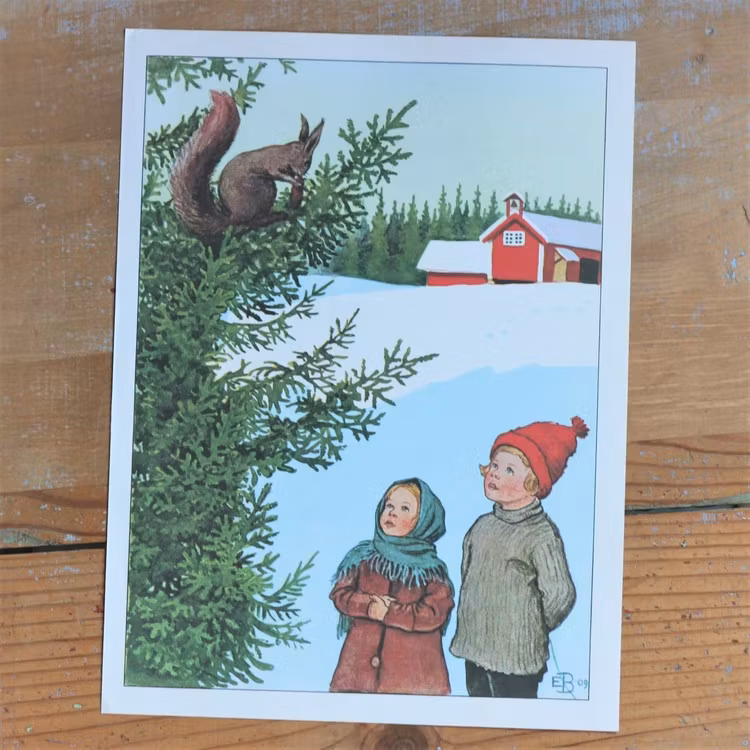 Barnkammarbild - 59 Ekorrn satt i granen