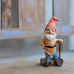 Tomte - Porslinstomte med Spade