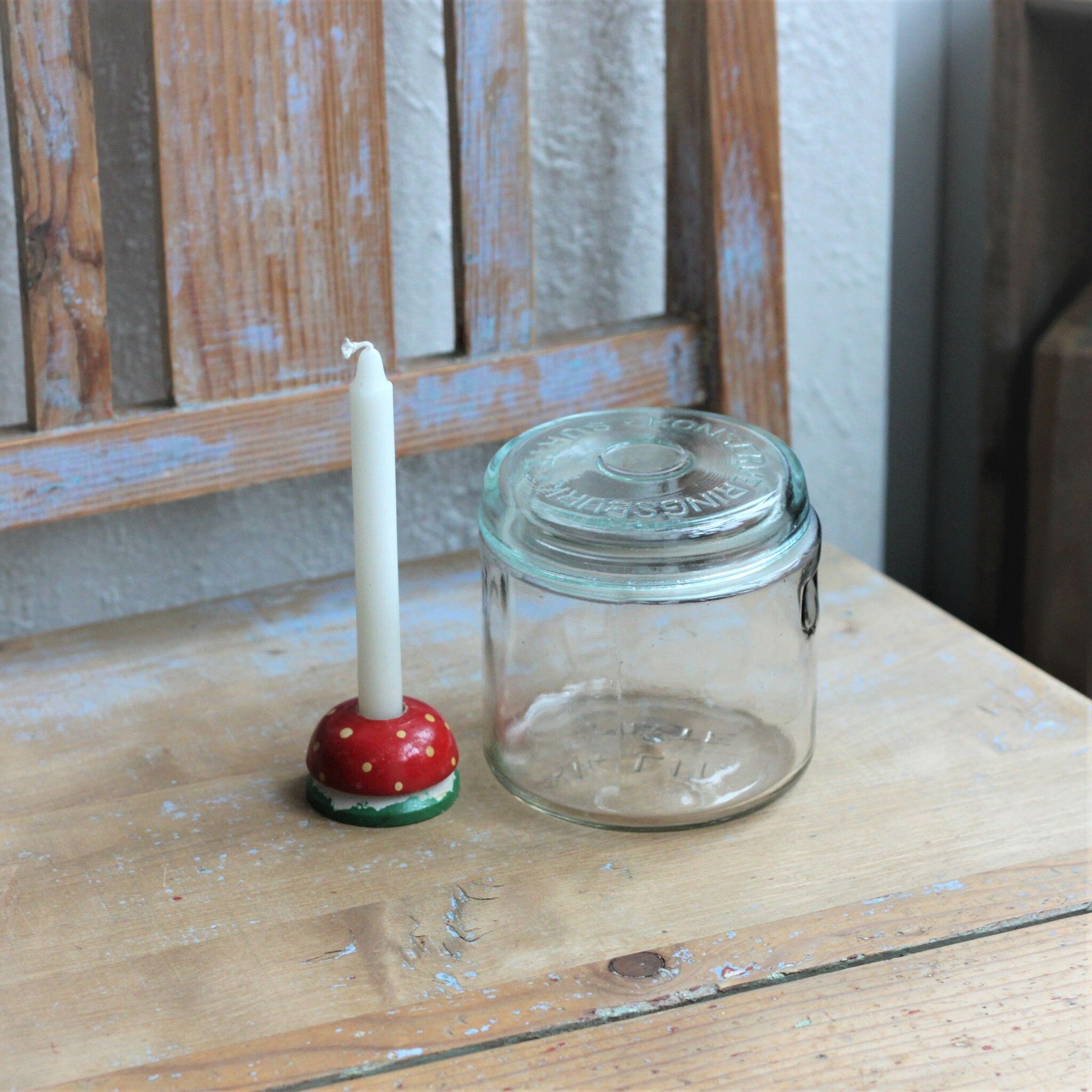 Glasburk - Förvaring 1/4l Ljust grönt glas