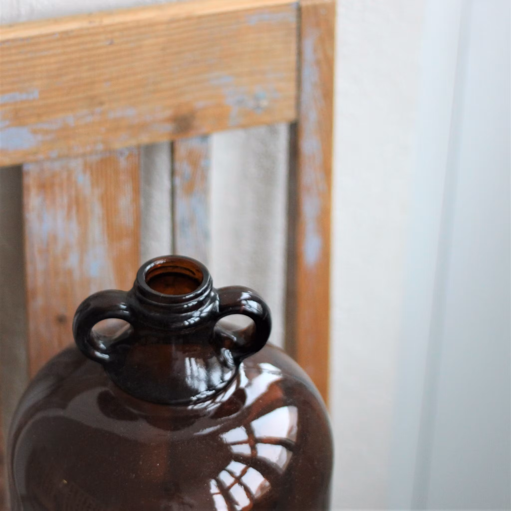 Flaska - Stor i Brunt Glas