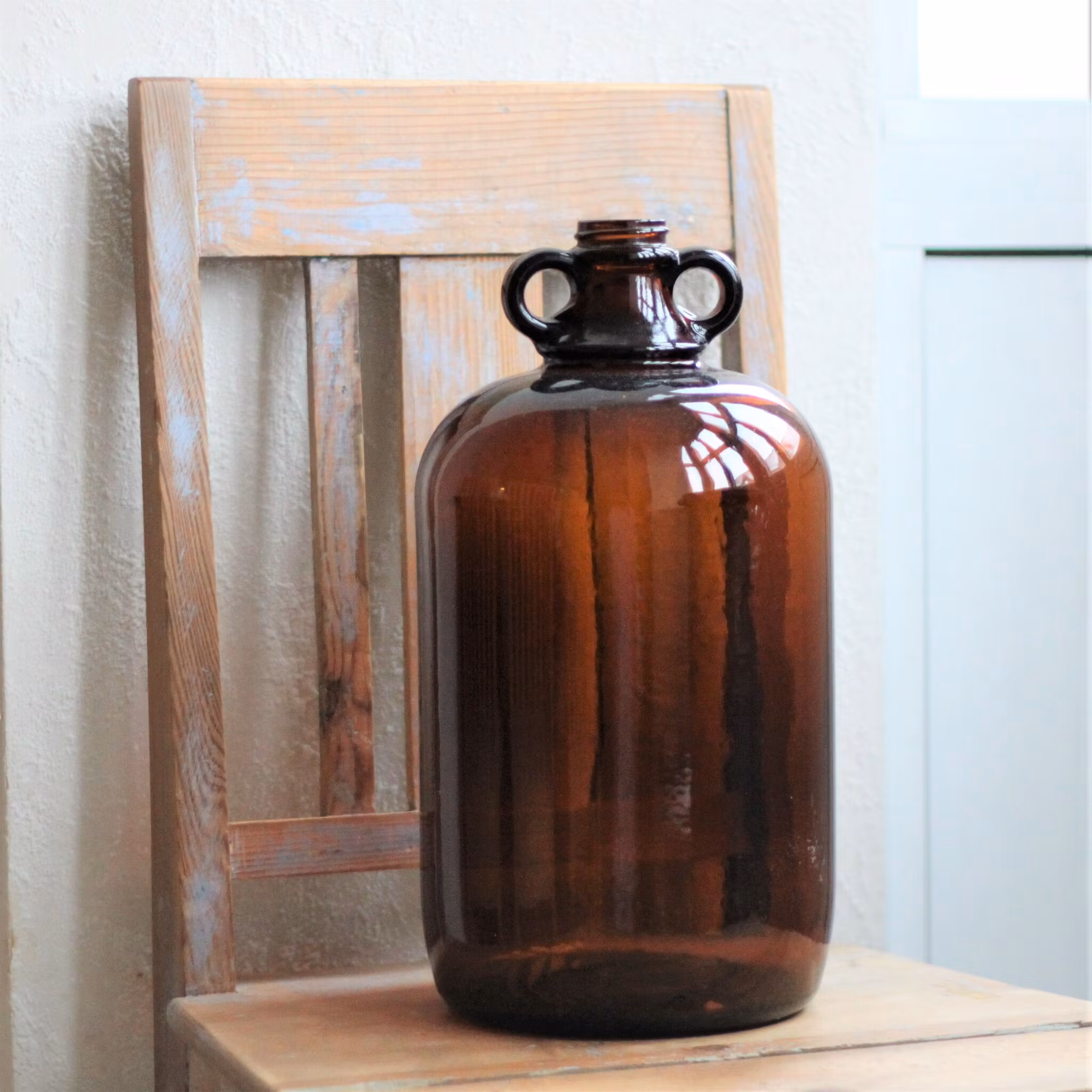 Flaska - Stor i Brunt Glas
