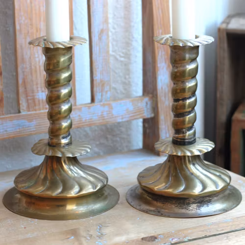 Ljusstakar - Par i Mässing