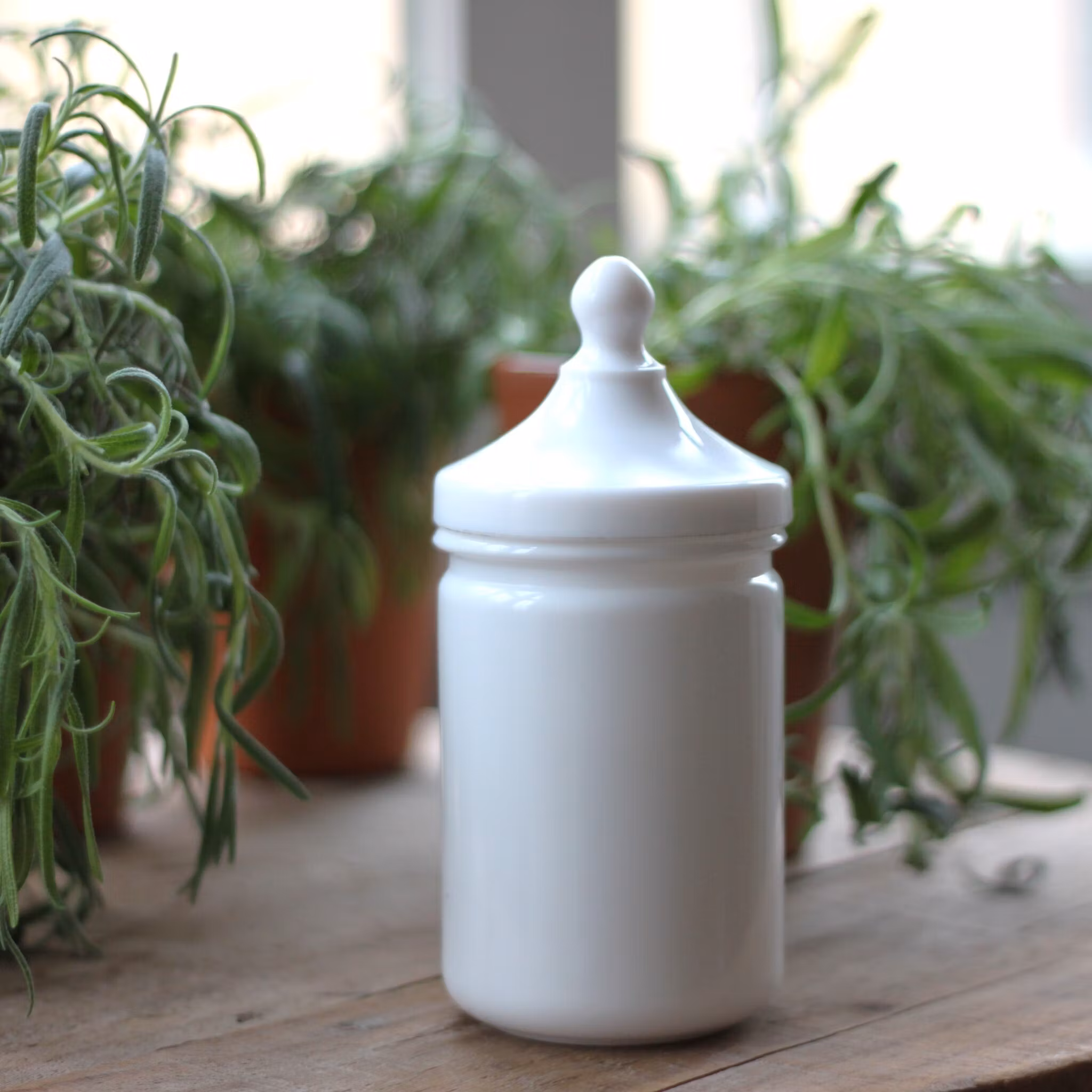 Burk - Urna i Vitt Glas