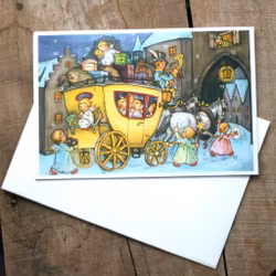 Adventskalender - Änglar, häst och vagn Kort med Kuvert