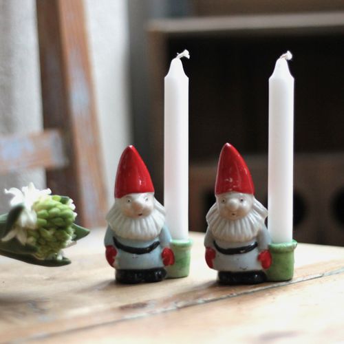 Tomte - Porslinstomte Ljusstake