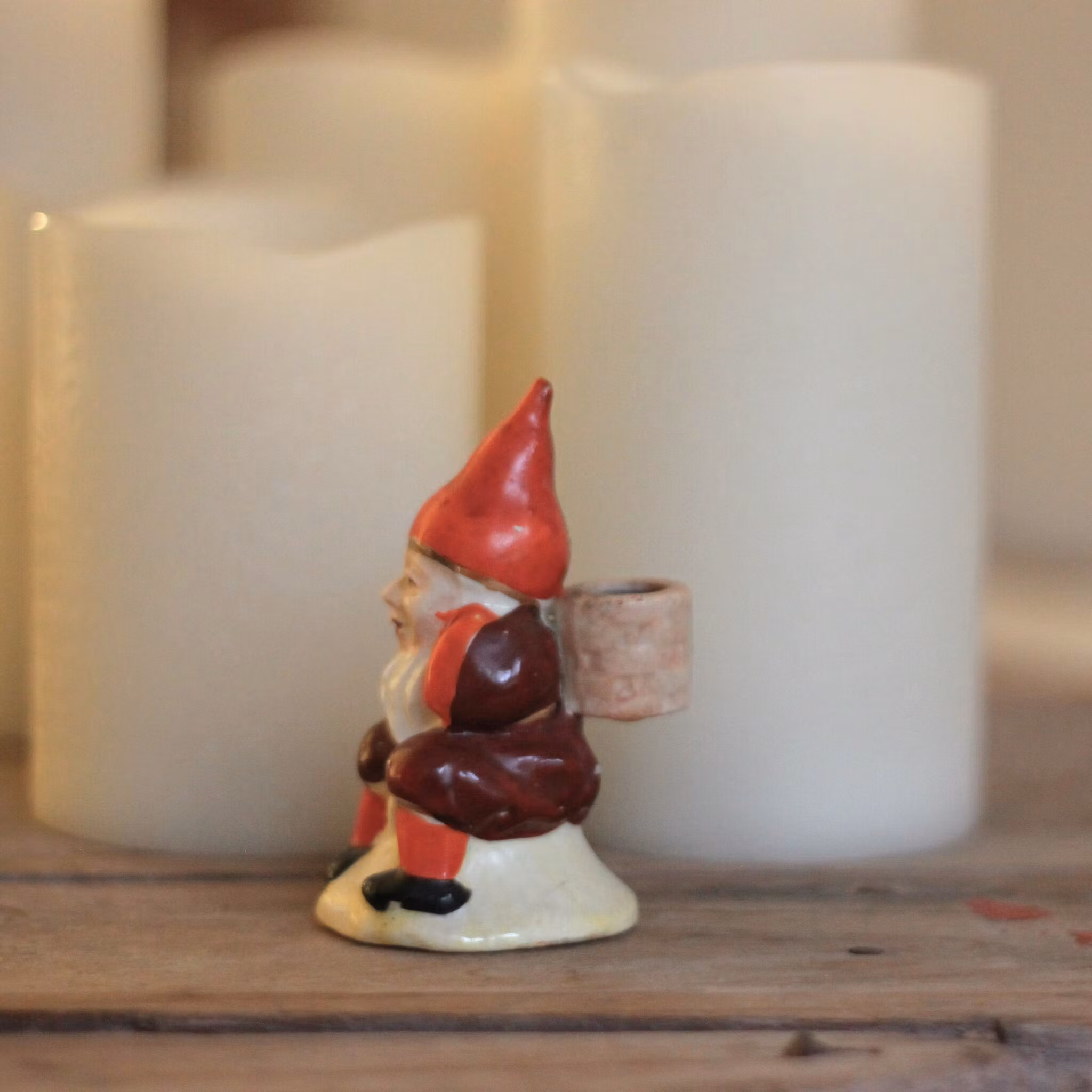 Tomte - Porslinstomte Ljusstake