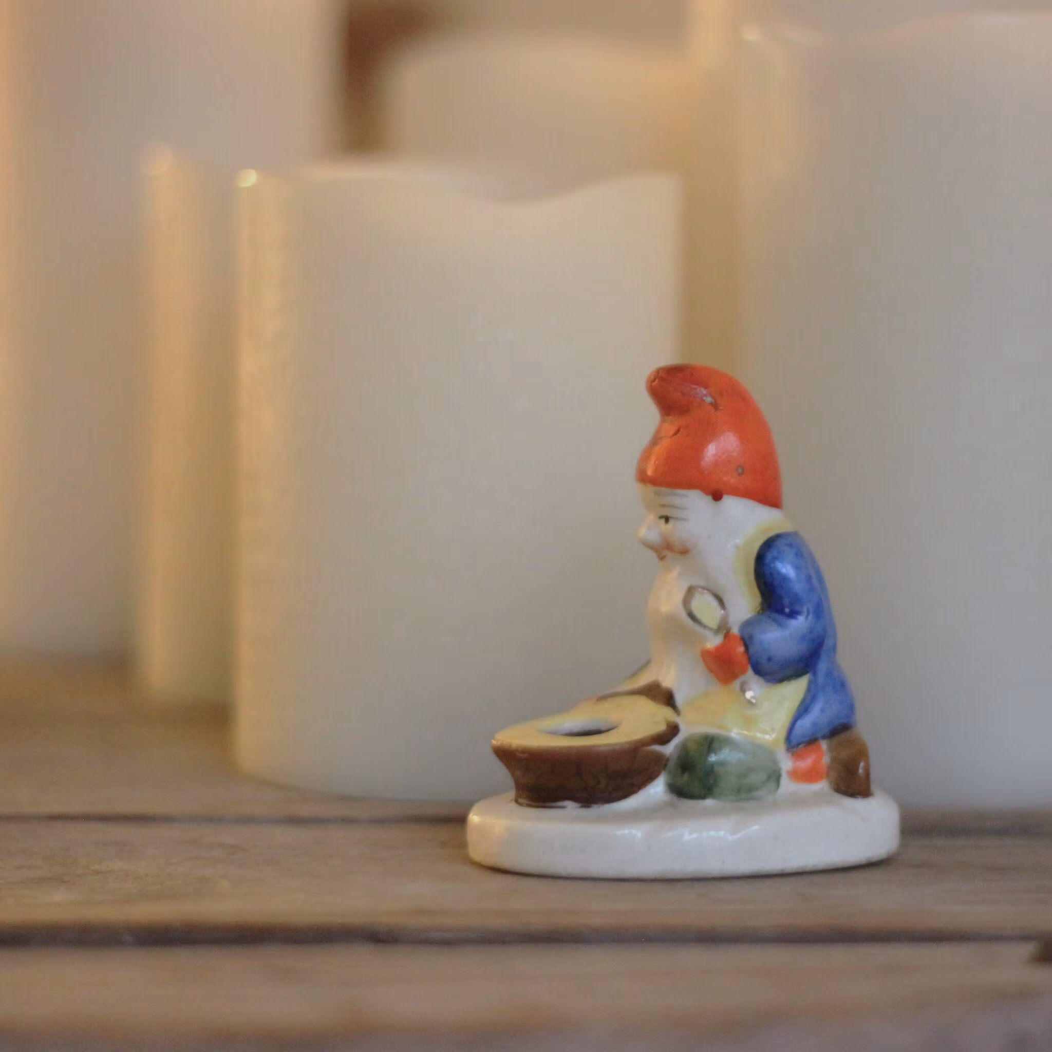 Tomte - Porslinstomte Ljusstake
