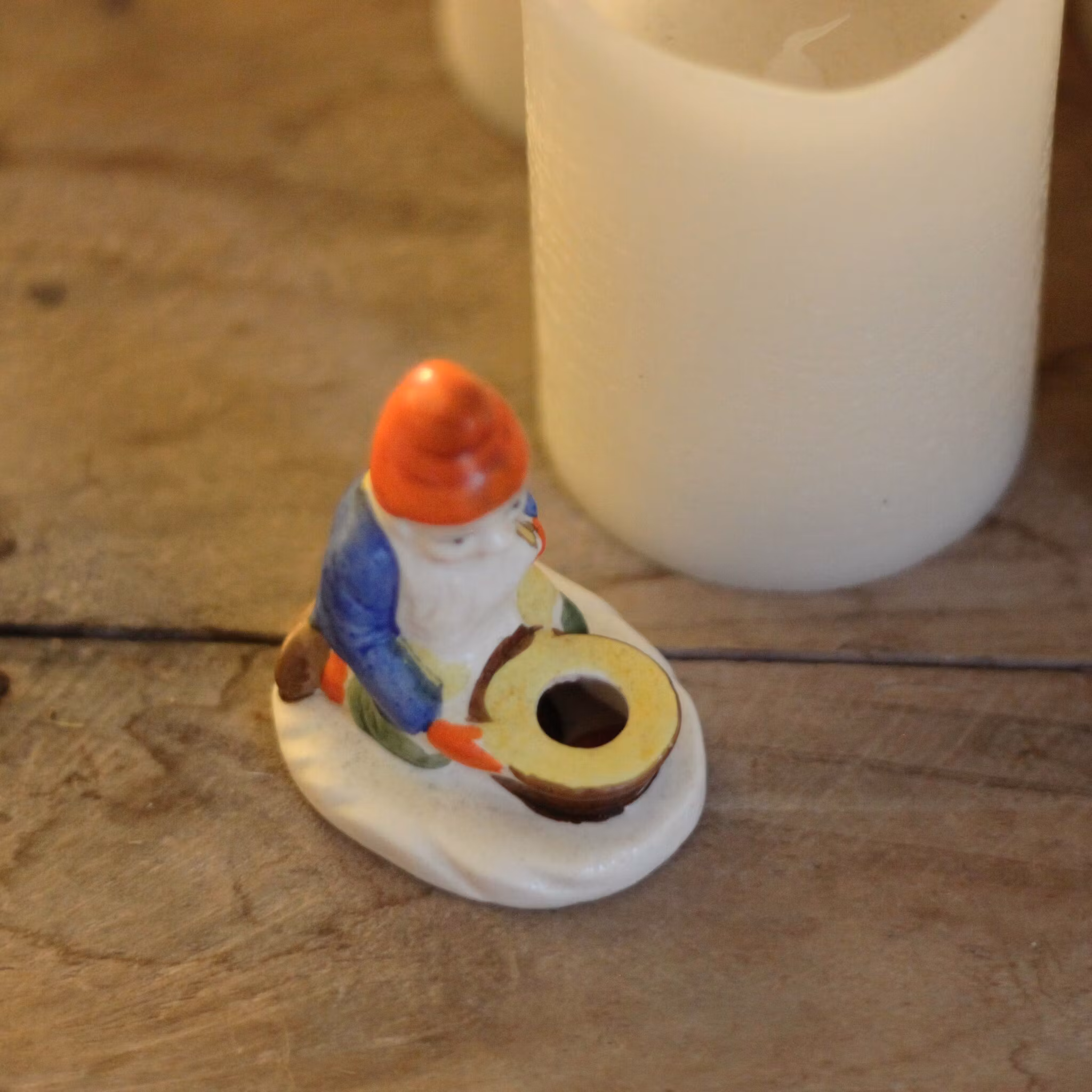 Tomte - Porslinstomte Ljusstake
