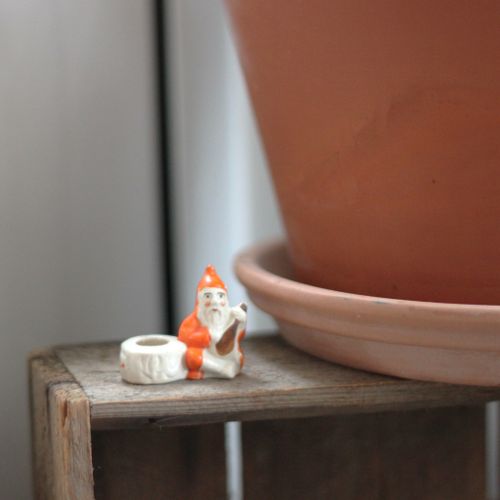 Tomte - Porslinstomte Ljusstake