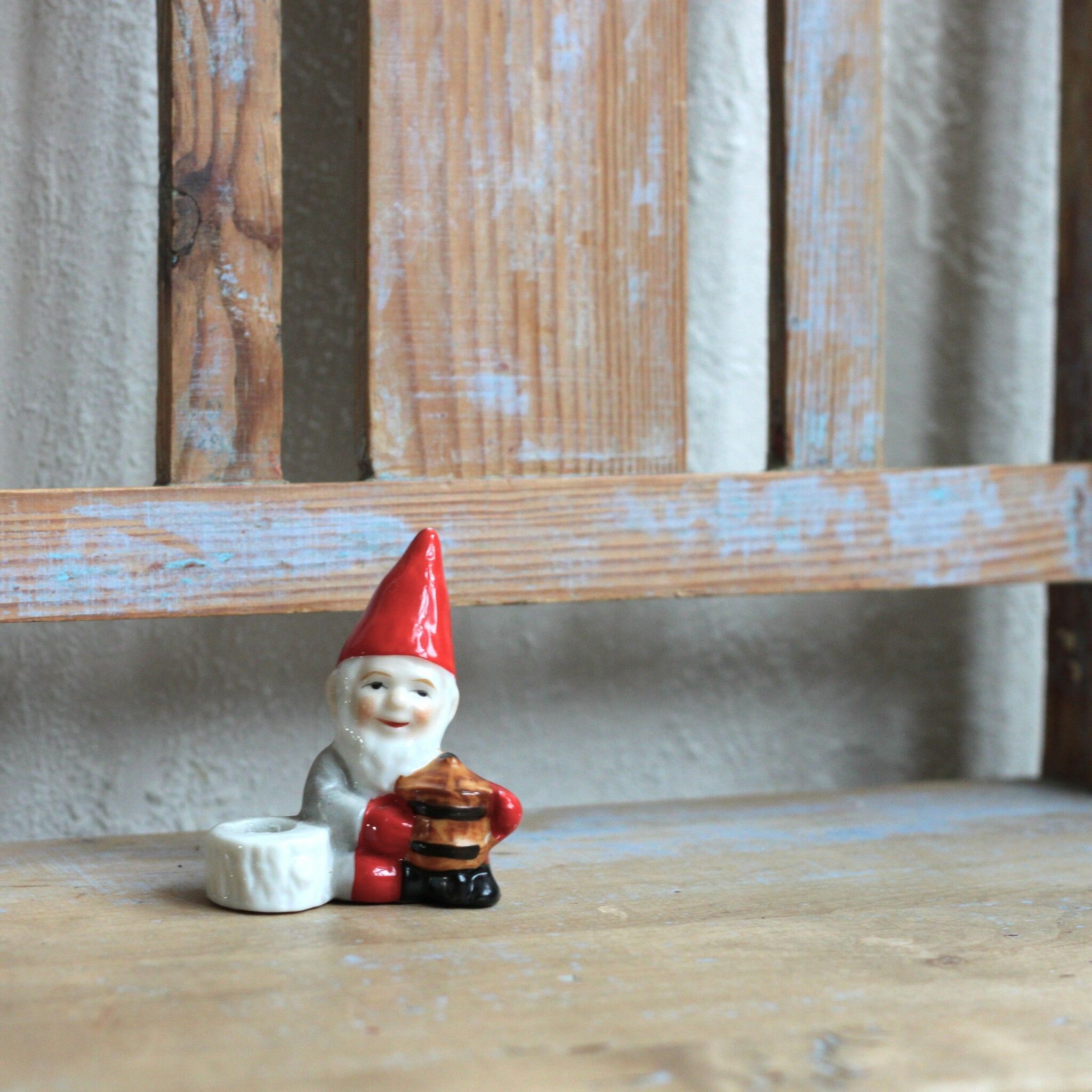 Tomte - Porslinstomte Ljusstake