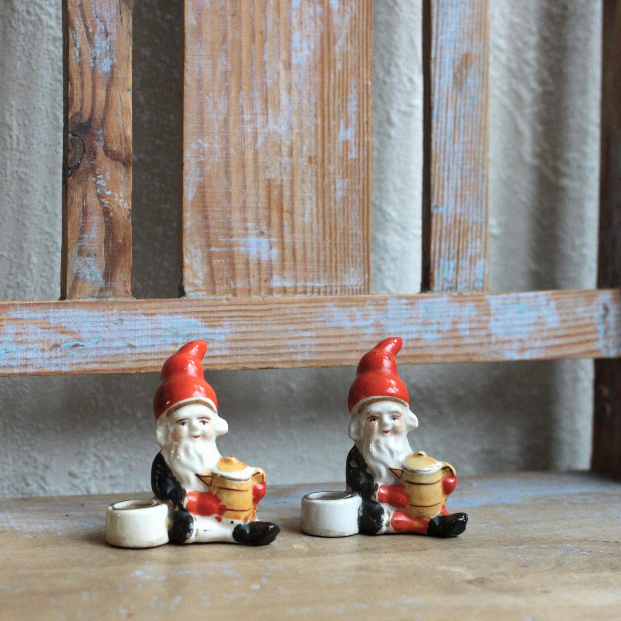 Tomte - Porslinstomte Ljusstake