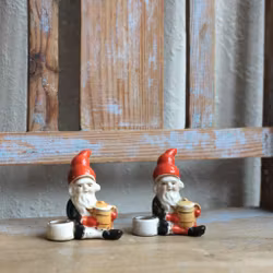 Tomte - Porslinstomte Ljusstake