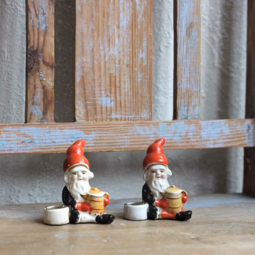 Tomte - Porslinstomte Ljusstake