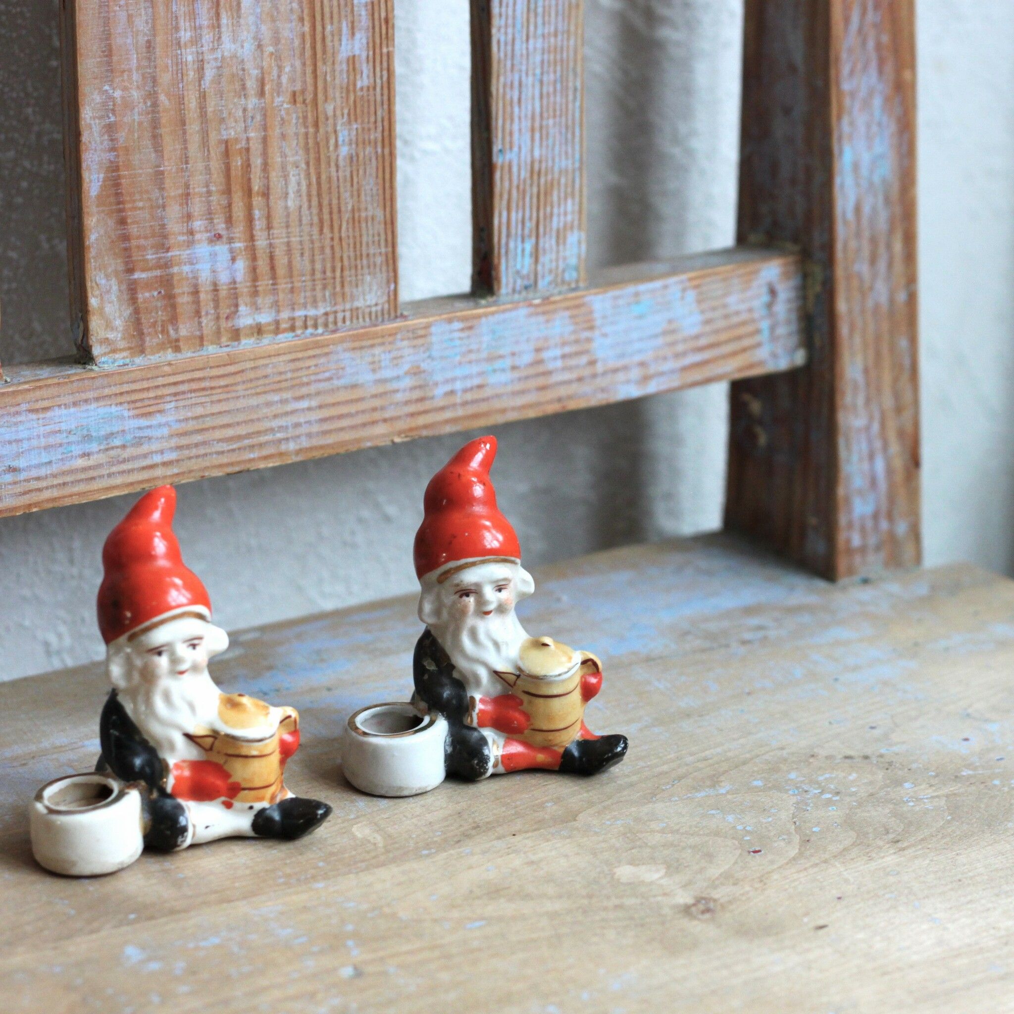Tomte - Porslinstomte Ljusstake