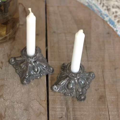 Ljusstakar - Par små i nysilver