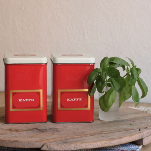 Plåtburk - Röd Kaffeburk