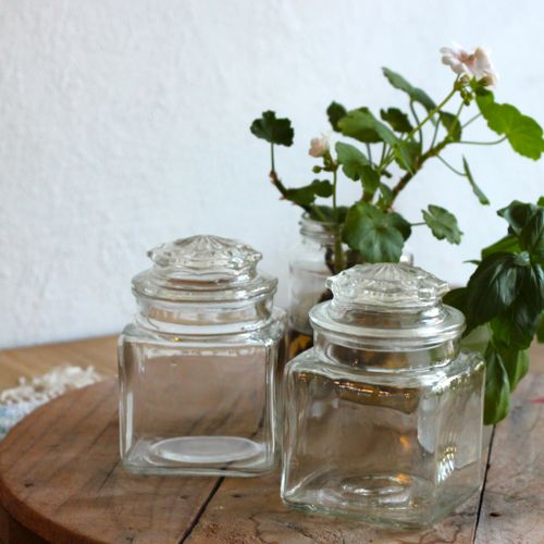 Glasburk - Med fasetterat lock