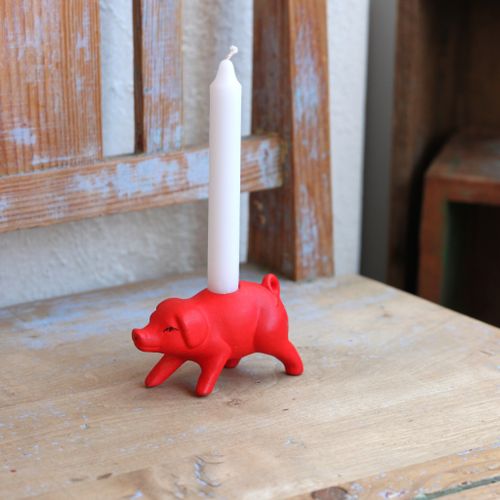 Gris - Porslin Röd ljusstake