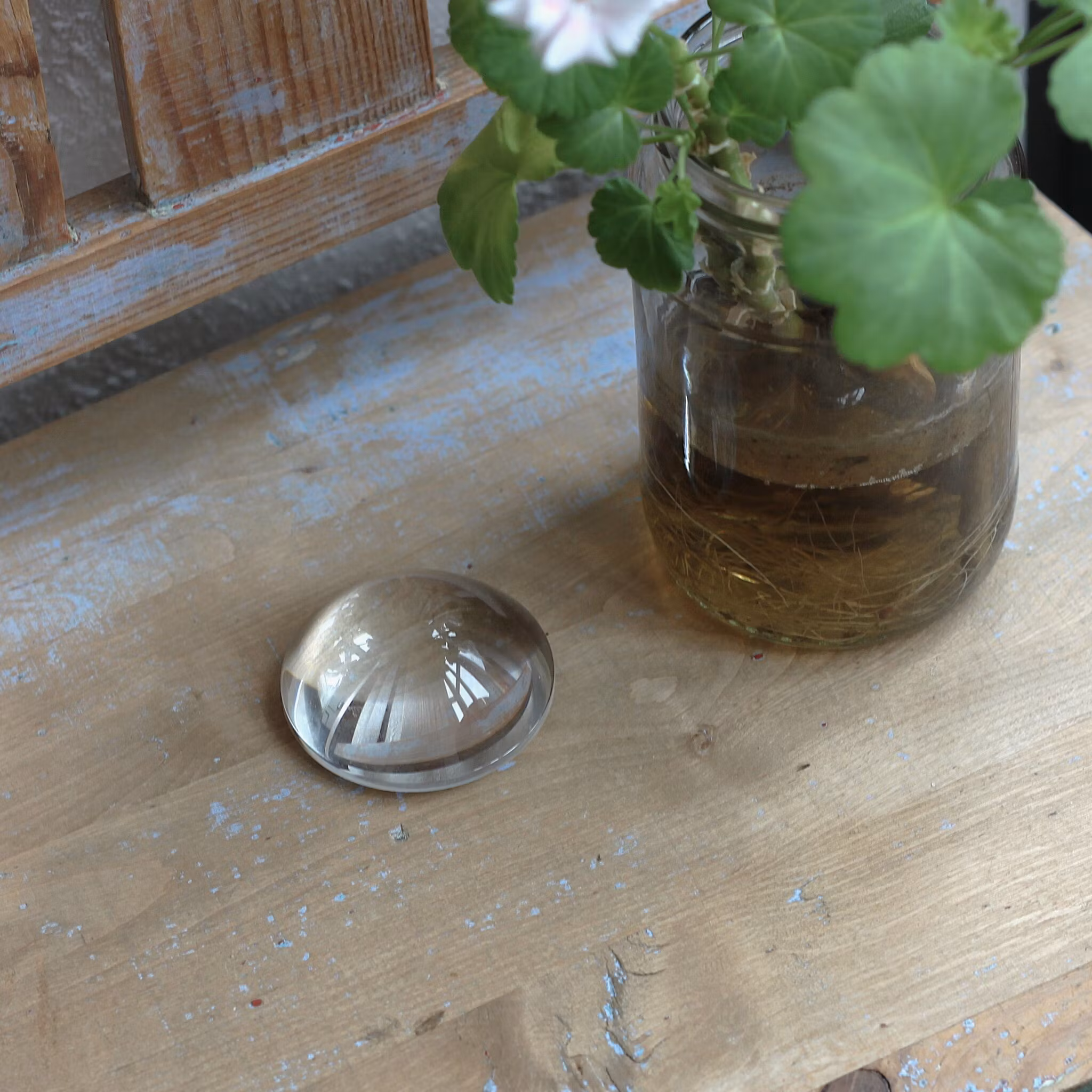 Brevtyngd  - Rund lins i klart glas