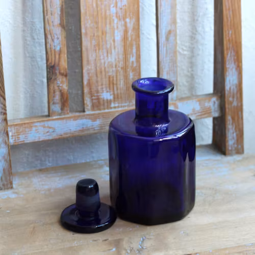 Flaska - Apoteksflaska Blått Glas