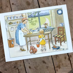 Barnkammarbild - 102 Annika, Mor bakar