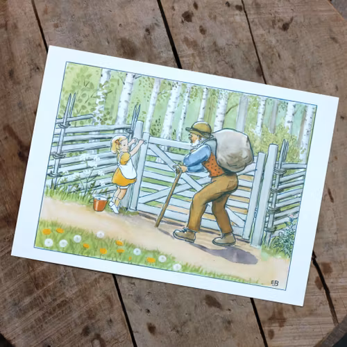 Barnkammarbild - 105 Annika och man vid grind