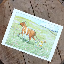 Barnkammarbild - 107 Annika håller i Majros svans