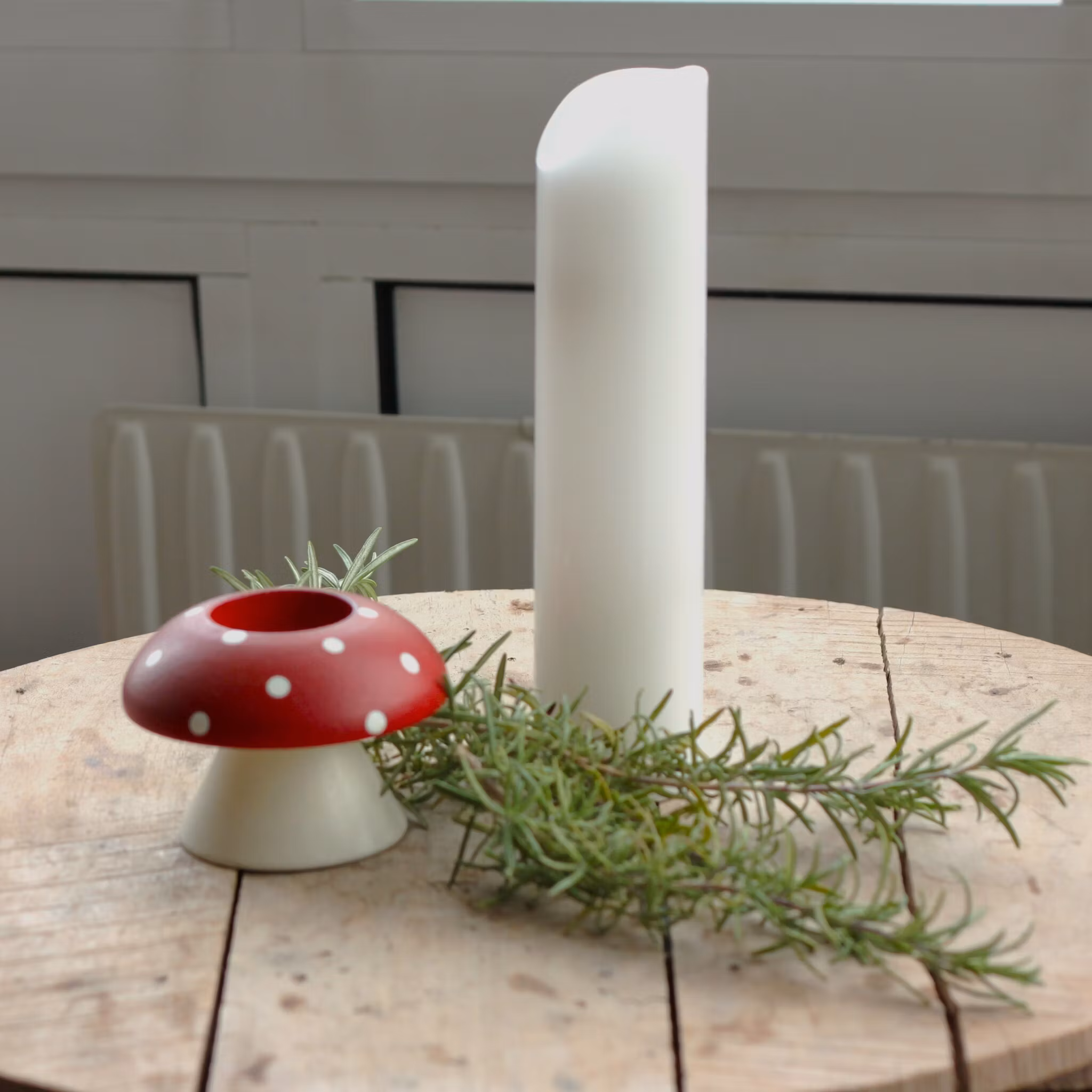 Ljusstake - Svamp i trä