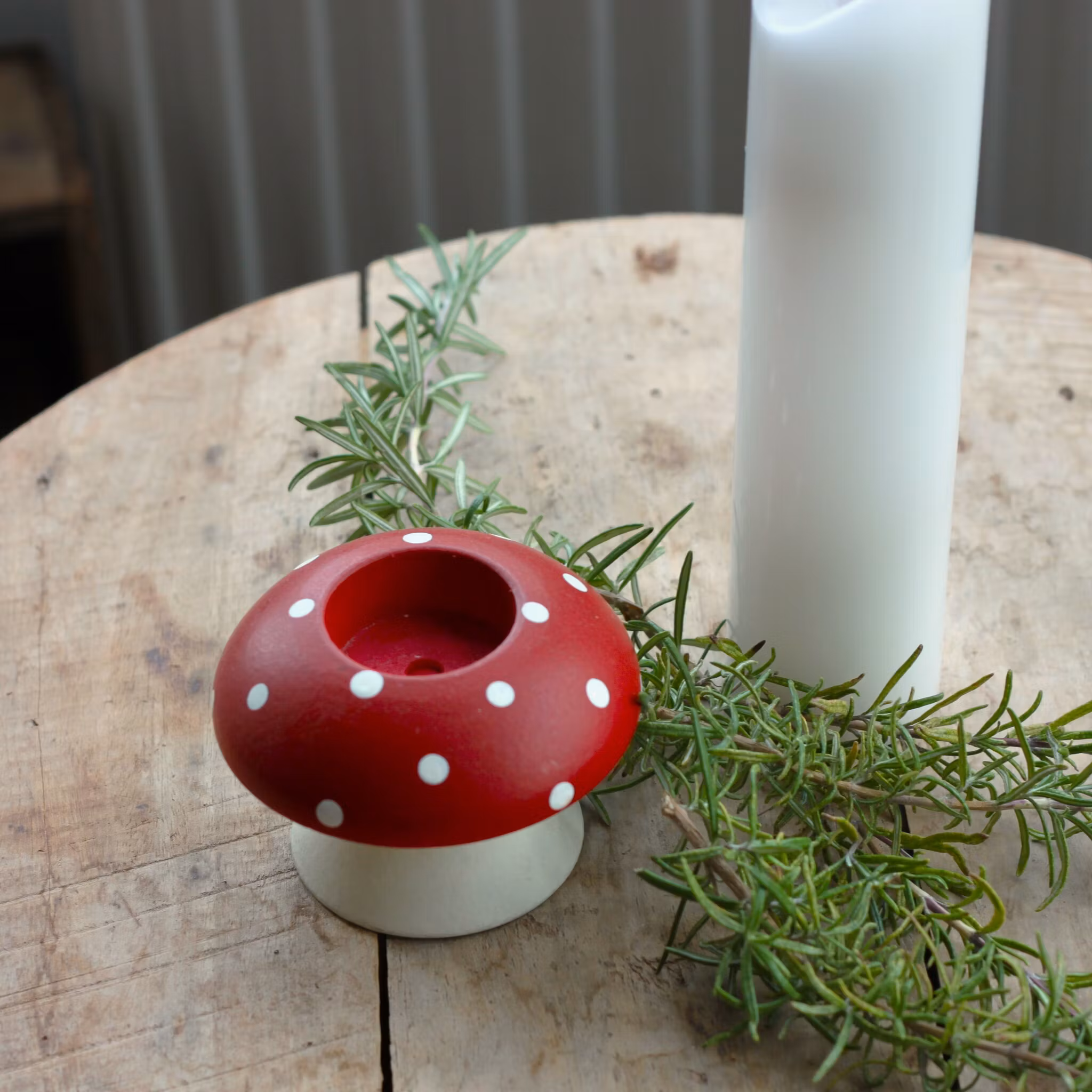 Ljusstake - Svamp i trä