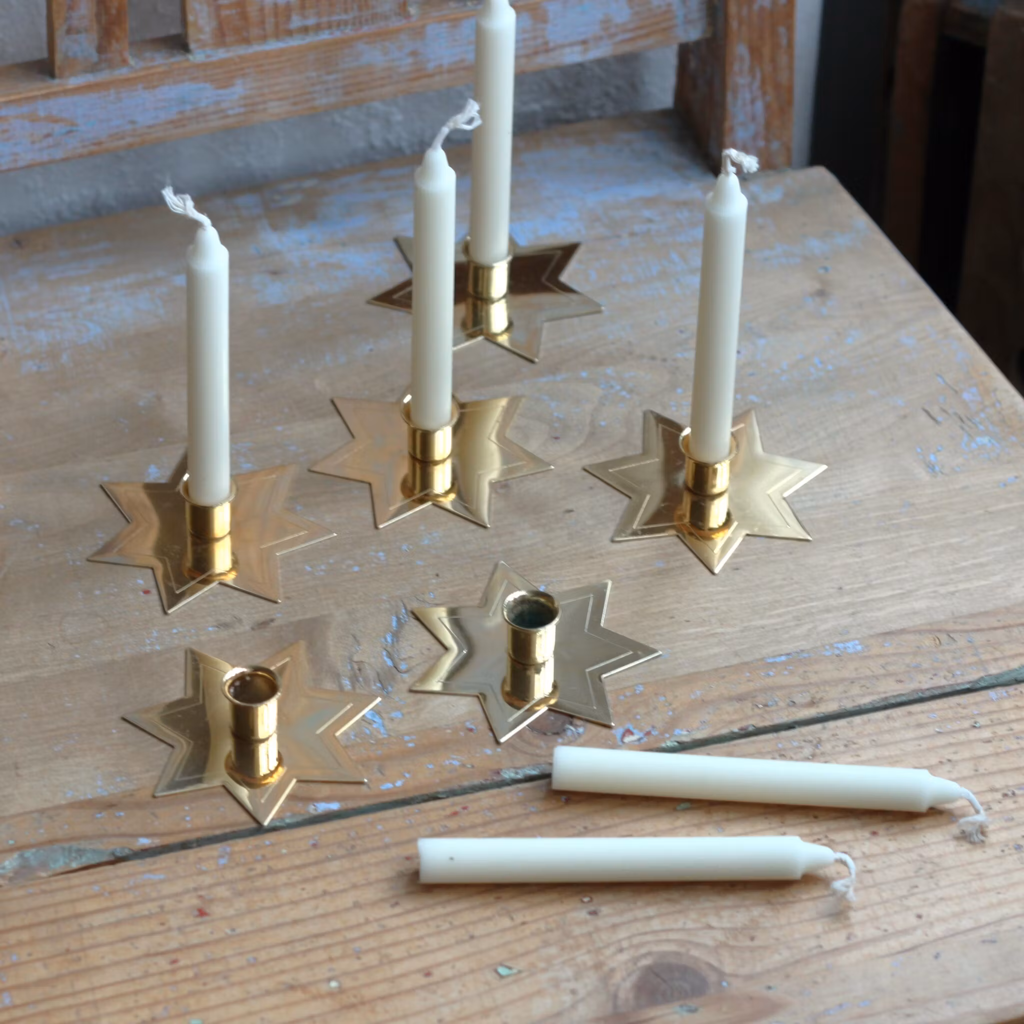 Ljusstake - Stjärna i mässing