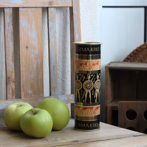 Plåtburk - Svart guld röd