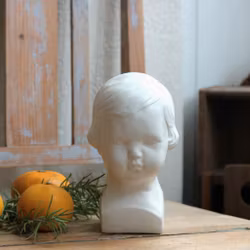 Inredning - Skulptur vit Barnhuvud