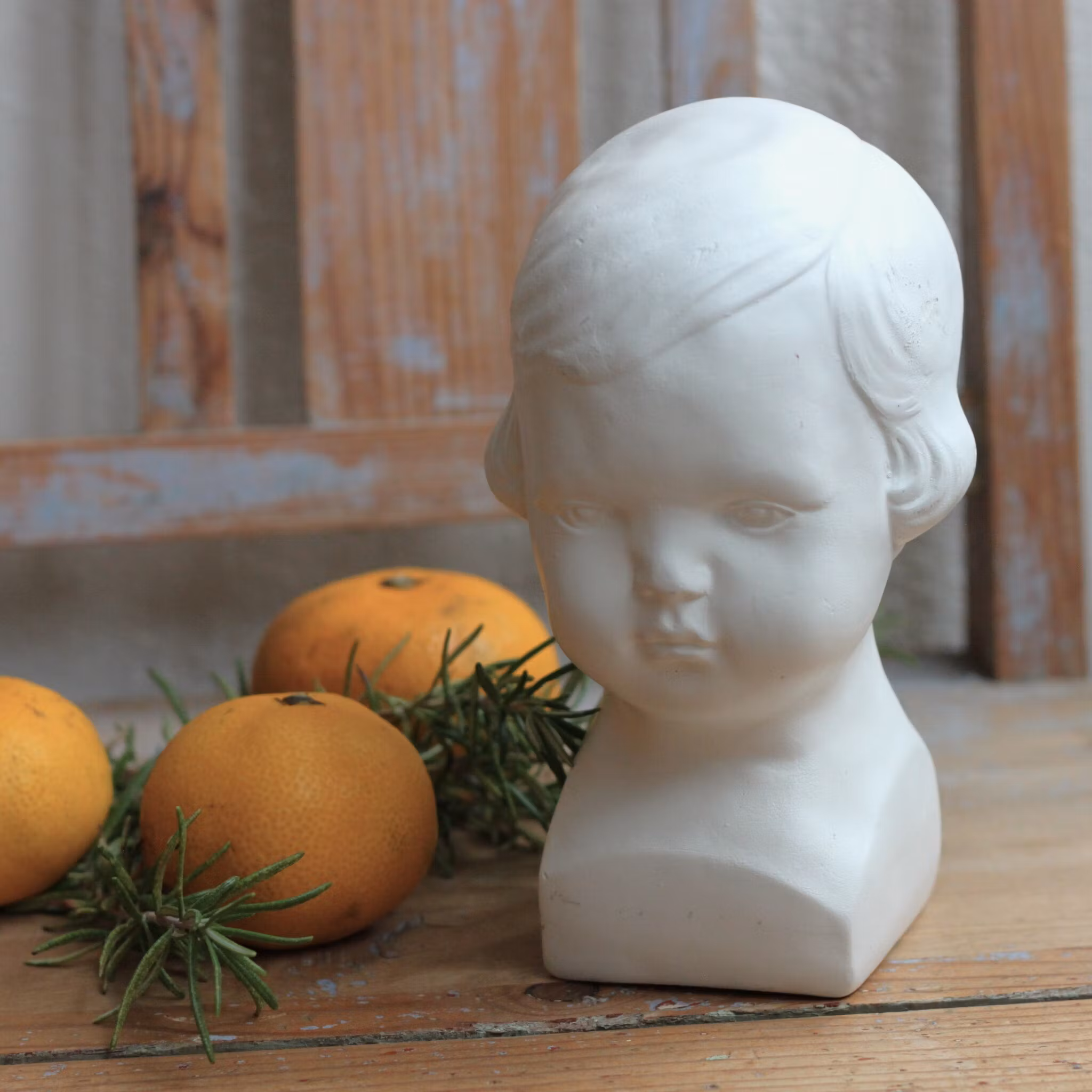 Inredning - Skulptur vit Barnhuvud