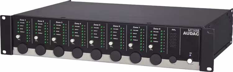 Audac MTX88: Pro Matrixmixer med Åtta Zoner & Total Kontroll