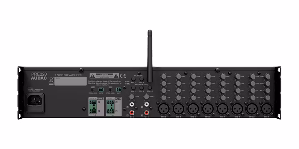 Audac pre 220 zonmixer baksida