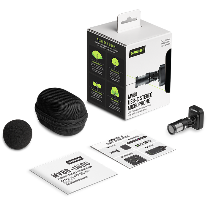 Shure MV88 USB-C Stereo Microphone – professionellt ljud direkt till din smartphone