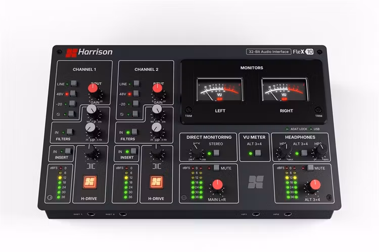 Harrison Flex-10 – professionellt ljudinterface med Harrison-mikrofonförförstärkare och H-DRIVE™