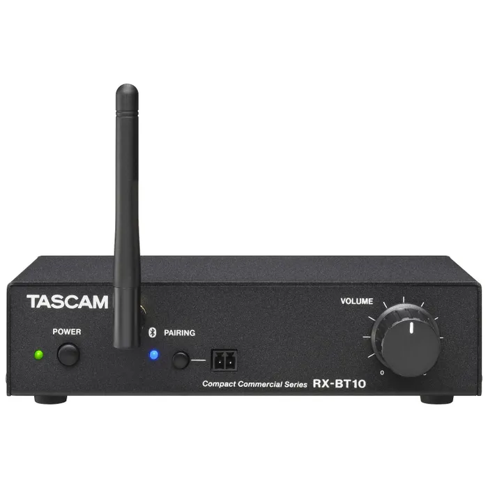 Tascam RX-BT10 kompakt Bluetooth-mottagare / wireless audiotransmitter i svart metallchassi med antenn