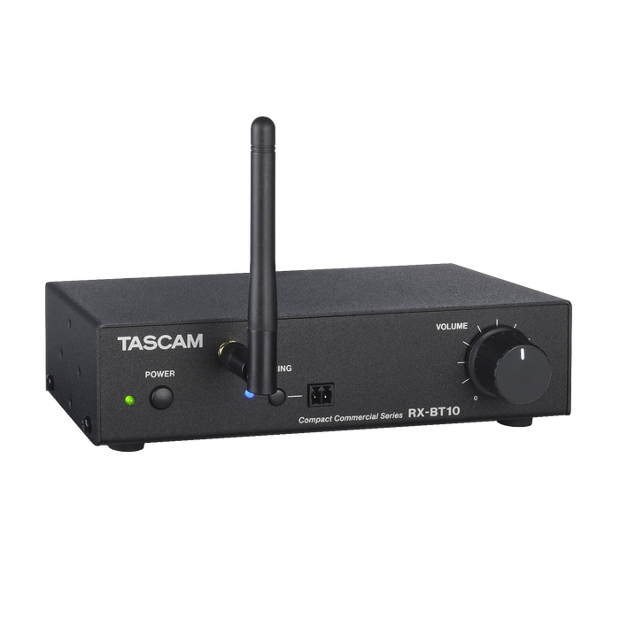 Tascam RX-BT10 kompakt Bluetooth-mottagare / wireless audiotransmitter i svart metallchassi med antenn